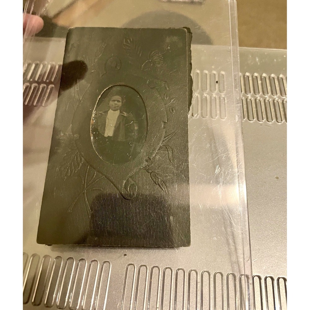 Antique 19thC African American Tintype Photo Men's Portrait Paper Sleeve 1870s